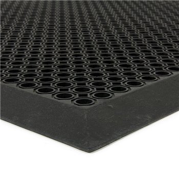 Čierna gumová vonkajšia vstupná rohožka s obvodovou hranou Octomat Mini - dĺžka 120 cm, šírka 180 cm a výška 1,25 cm