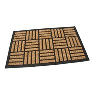 Kokosová čistiaca vonkajšie vstupná rohož FLOMA Lines - Squares - dĺžka 45 cm, šírka 75 cm a výška 0,8 cm