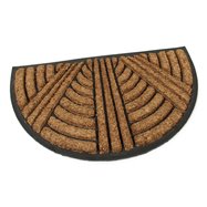 Kokosová čistiace vonkajšie polkruhová vstupná rohož FLOMA Stripes - Lines - dĺžka 45 cm, šírka 75 cm a výška 2,2 cm