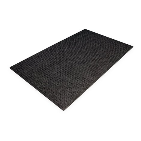 Čierna plastová vnútorná čistiaca vstupná rohož - dĺžka 60 cm, šírka 90 cm a výška 1 cm