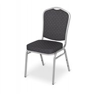 Banketová oceľová stoličky EXPERT ES180, čierna / strieborná