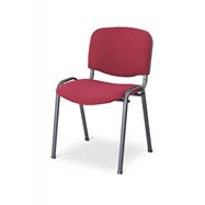 Konferenčná oceľová stolička ISO 24H BL, červená / čierna