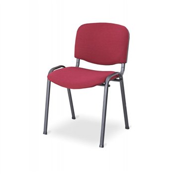 Konferenčná oceľová stolička ISO 24H BL, červená / čierna