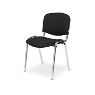 Konferenčná oceľová stolička ISO 24H CR, čierna / chróm