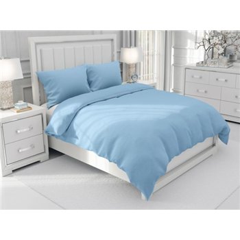 Jednofarebné bavlnené posteľné obliečky SUZY vzor BJ-33 Svetlo modré - 140 x 200 cm