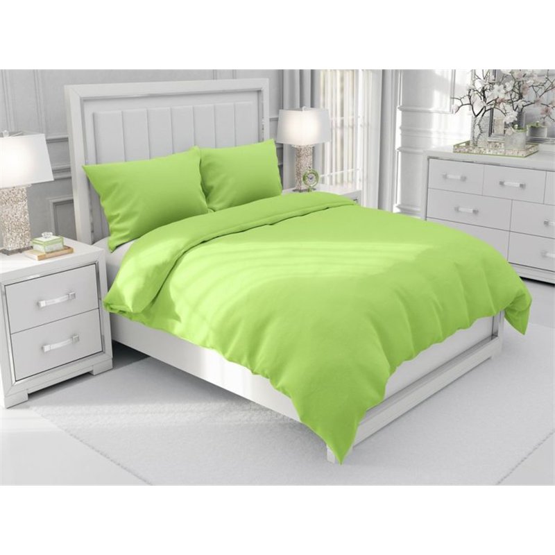 Jednofarebné bavlnené posteľné obliečky SUZY vzor BJ-74 Svetlo zelené - 140 x 200 cm