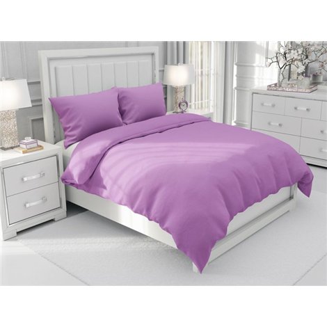 Jednofarebné bavlnené posteľné obliečky SUZY vzor BJ-76 Svetlo fialové - 140 x 200 cm