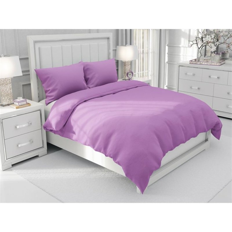Jednofarebné bavlnené posteľné obliečky SUZY vzor BJ-76 Svetlo fialové - 140 x 200 cm
