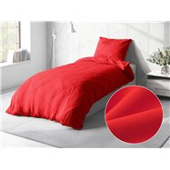 Jednofarebné bavlnené posteľné obliečky SUZY vzor BJ-09 Červené - 140 x 220 cm