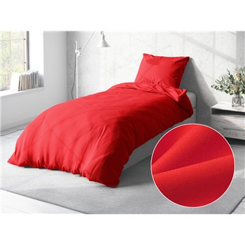 Jednofarebné bavlnené posteľné obliečky SUZY vzor BJ-09 Červené - 140 x 220 cm