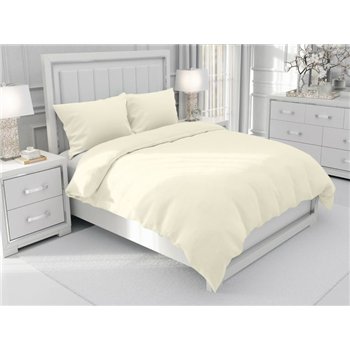Jednofarebné bavlnené posteľné obliečky SUZY vzor BJ-56 Smotanové - 140 x 220 cm