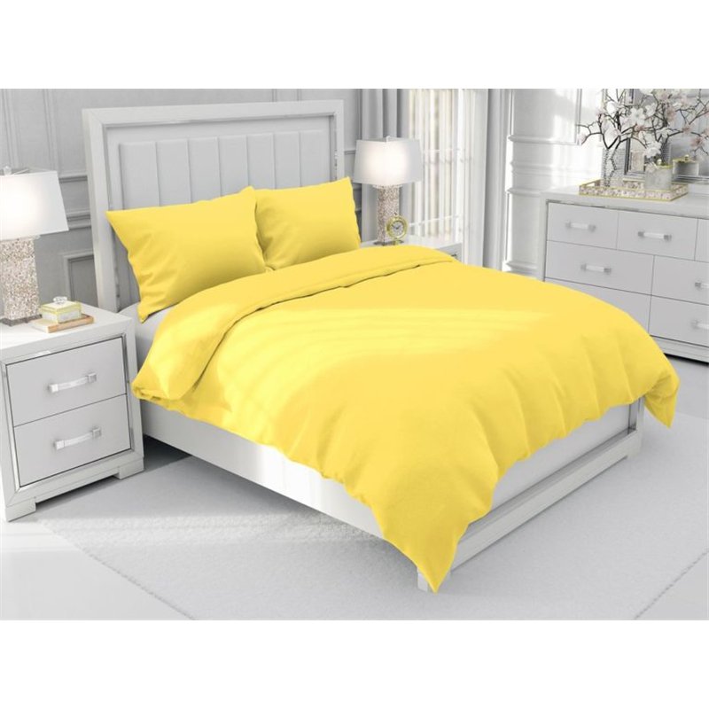Jednofarebné bavlnené posteľné obliečky SUZY vzor BJ-71 Svetlo žlté - 140 x 220 cm