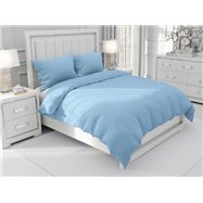 Jednofarebné bavlnené posteľné obliečky SUZY vzor BJ-33 Svetlo modré - 140 x 220 cm