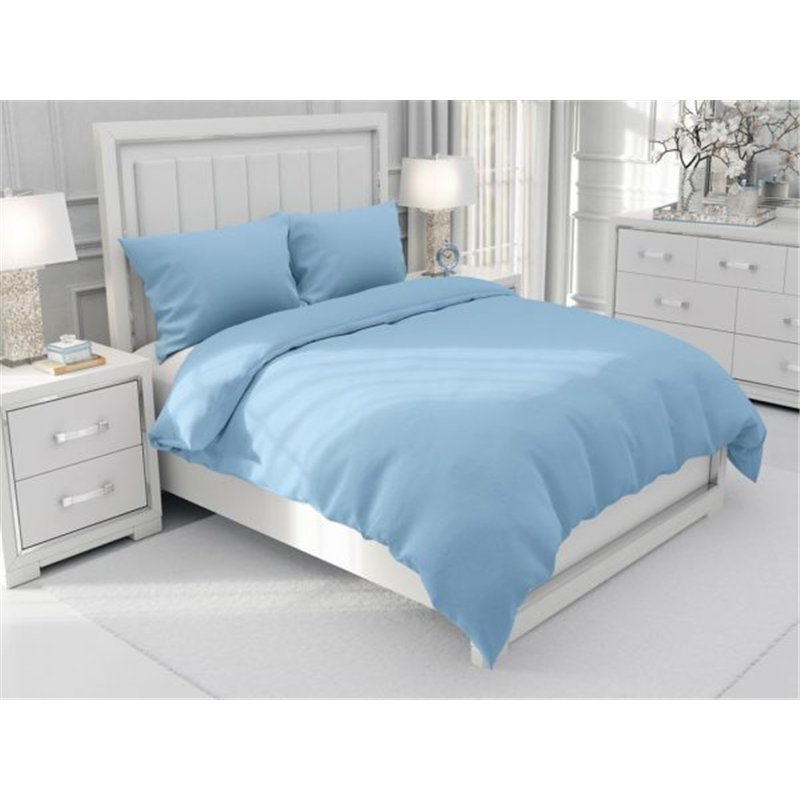 Jednofarebné bavlnené posteľné obliečky SUZY vzor BJ-33 Svetlo modré - 140 x 220 cm