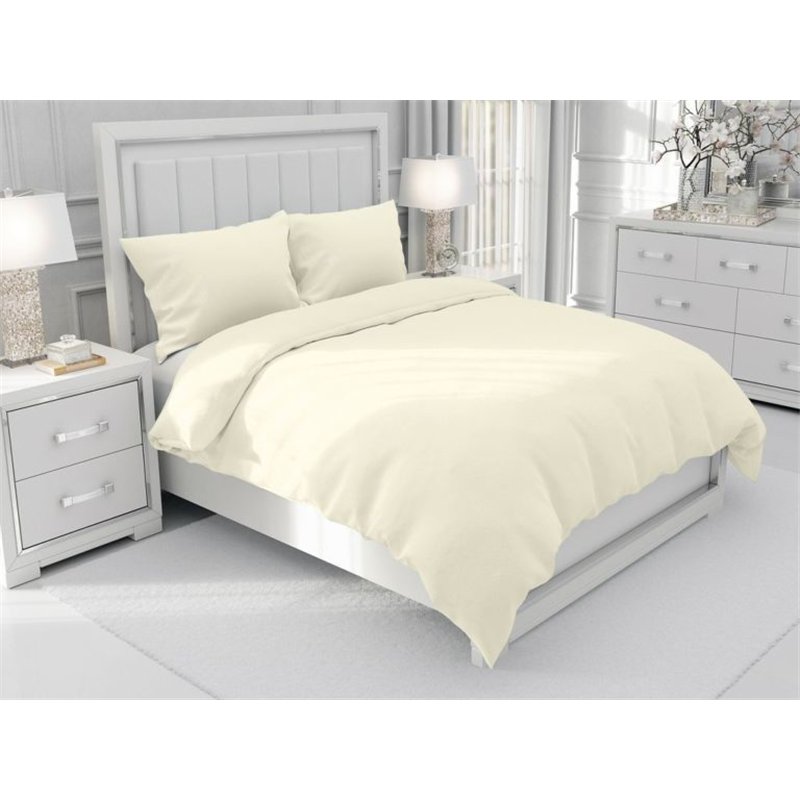 Jednofarebné bavlnené posteľné obliečky SUZY vzor BJ-56 Smotanové - 90 x 140 cm