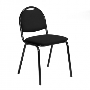 Jedálenská stolička Warren, čierna koženka, čierna