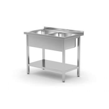 Stôl s dvojdrezom s policou, montovaný 1000x600x (H) 850 mm