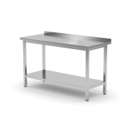 Pracovný stôl, zadný lem s policou, skrutkovaný 1200x700x850 mm