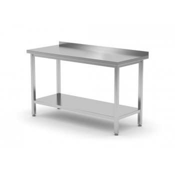 Pracovný stôl, zadný lem s policou, skrutkovaný, s policou 1400x700x850