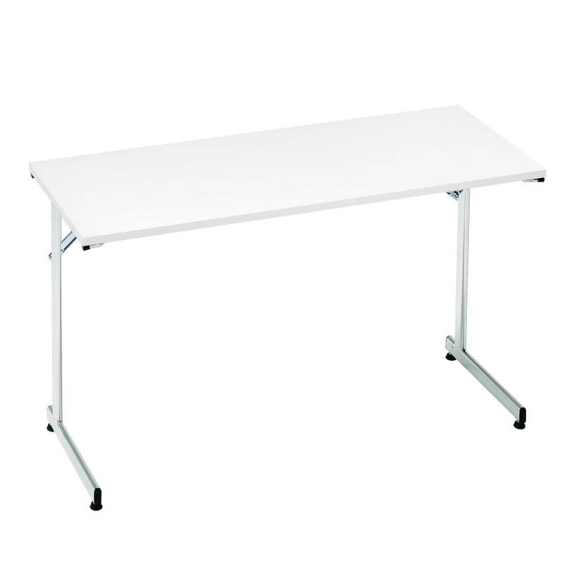 Skladací stôl Claire, 1200x600 mm, biela, chróm