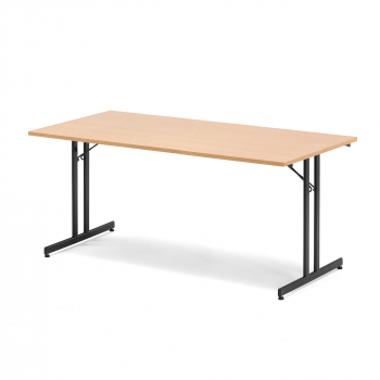 Skladací stôl Emily, 1800x800 mm, buk, čierna