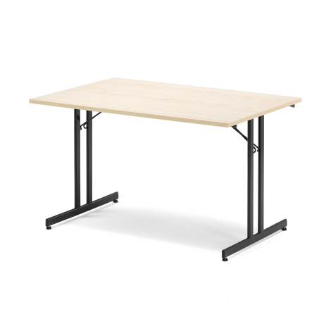 Skladací stôl Emily, 1200x800 mm, breza, čierna