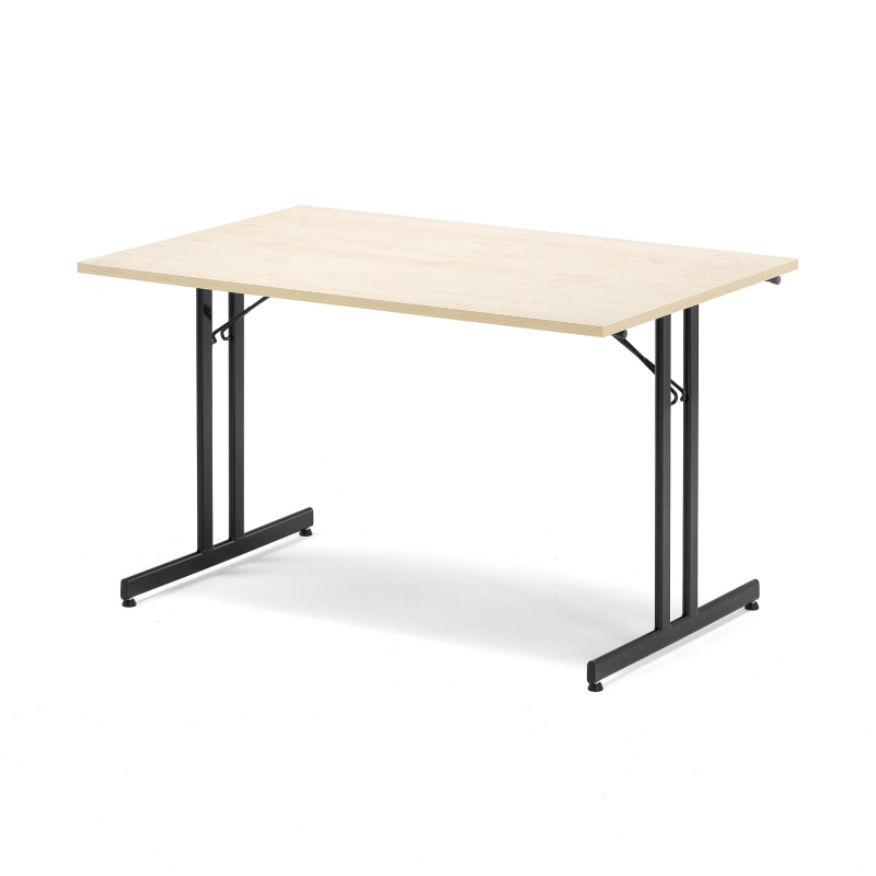 Skladací stôl Emily, 1200x800 mm, breza, čierna