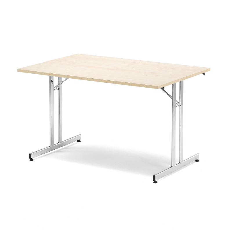 Skladací stôl Emily, 1200x800 mm, breza, chróm