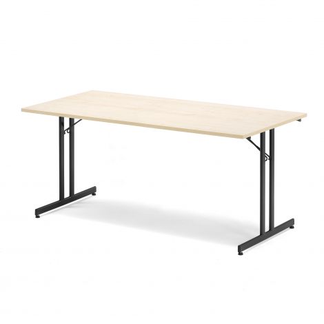 Skladací stôl Emily, 1800x800 mm, breza, čierna