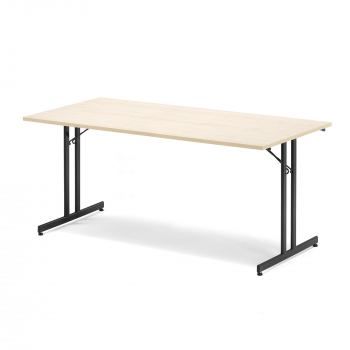 Skladací stôl Emily, 1800x800 mm, breza, čierna