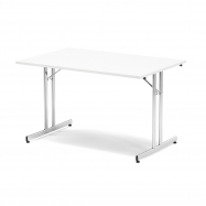 Skladací stôl Emily, 1200x800 mm, biela, chróm