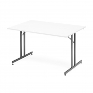 Skladací stôl Emily, 1200x800 mm, biela, čierna