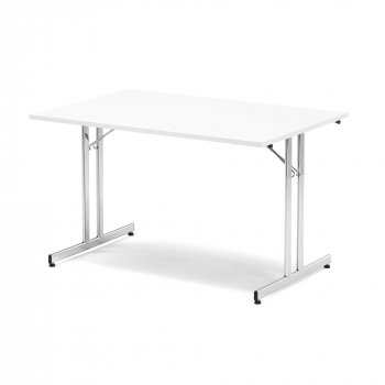 Skladací stôl Emily, 1800x800 mm, biela, chróm