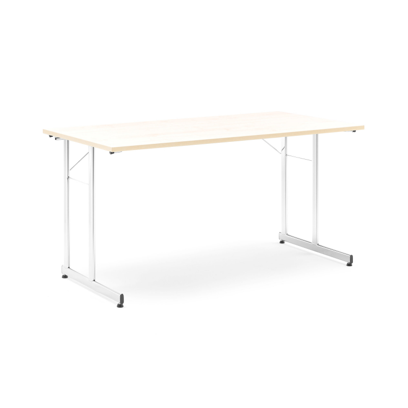 Skladací stôl Claire, 1400x700 mm, breza, chróm