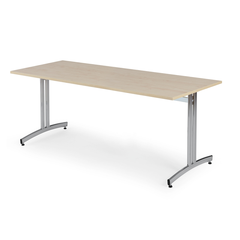 Jedálenský stôl Sanna, 1800x800 mm, breza, chróm