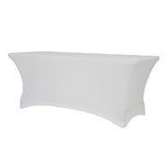 Elastický poťah na hranatý cateringový stôl L120, Biela