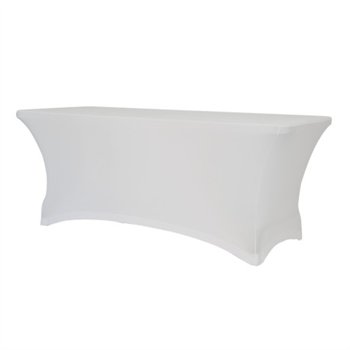 Elastický poťah na hranatý cateringový stôl L120, Biela