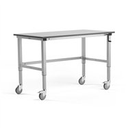 Mobilný pracovný stôl Motion, 1500x800 mm, nosnosť 150 kg, šedá doska HPL