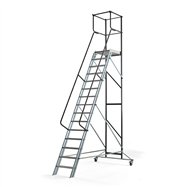 Pojazdný plošinový rebrík, 15 priečok, výška 3000 mm