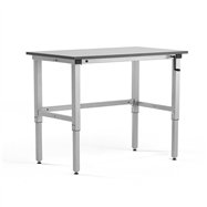 Pracovný stôl Motion, manuálny zdvih, nosnosť 150 kg, 1200x600 mm, šedá doska HPL