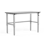 Pracovný stôl Motion, manuálny zdvih, nosnosť 150 kg, 1500x600 mm, šedá doska HPL