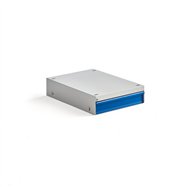 Zásuvková jednotka Solid, 1 zásuvka, sivá/modrá