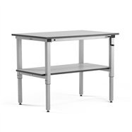 Pracovný stôl Motion, so spodnou policou, 1200x800 mm, nosnosť 150 kg, šedá doska HPL