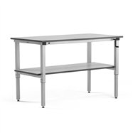 Pracovný stôl Motion, so spodnou policou, 1500x800 mm, nosnosť 150 kg, šedá doska HPL