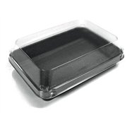 Lunch box čierna/transparentná 185x134x54mm, 200 ks