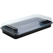 Lunch box čierna/transparentná 270x135x54mm, 160 ks