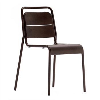 Stohovateľná záhradná oceľová stolička ALMA chair - hneda