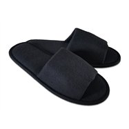 Pantofle s otvorenou špičkou, 28 cm, čierne