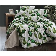 Obliečky bavlna 140x200, 70x90 cm Leaves green, hotelový uzáver