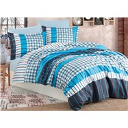 Obliečky bavlna 140x200, 70x90 cm Metis blue, zipsový uzáver